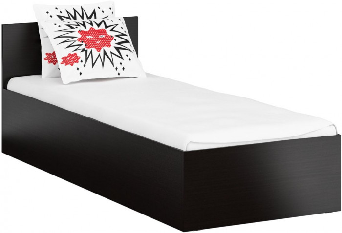 Кровать 0800 + Шкаф 2-х створчатый Стандарт, цвет венге, ШхГхВ 83,5х203,5х70 + 90х52х200 см., сп.м. 800х2000 мм., без матраса, основание есть