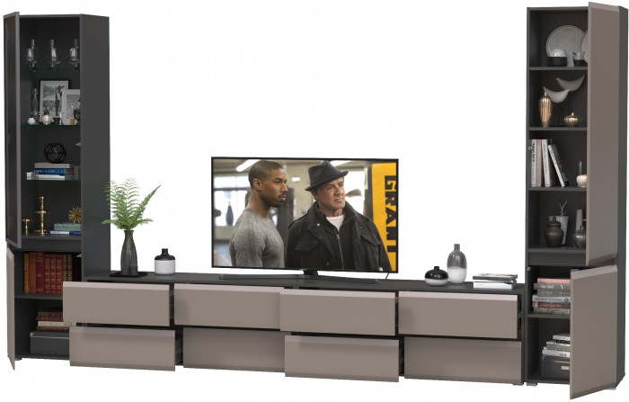 Сидней Комплектация № 131, корпус: антрацит/фасады: МДФ веллюто капучино