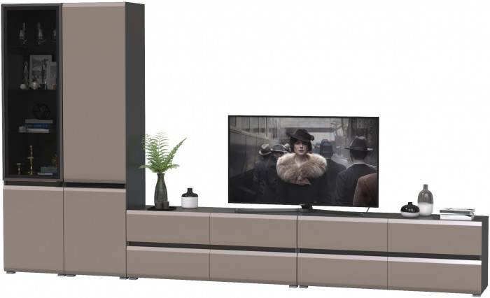 Сидней Комплектация № 131, корпус: антрацит/фасады: МДФ веллюто капучино