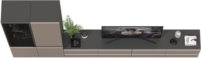 Сидней Комплектация № 131, корпус: антрацит/фасады: МДФ веллюто капучино