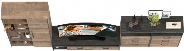 Трувор Гостиная 104, дуб гранж песочный/интра