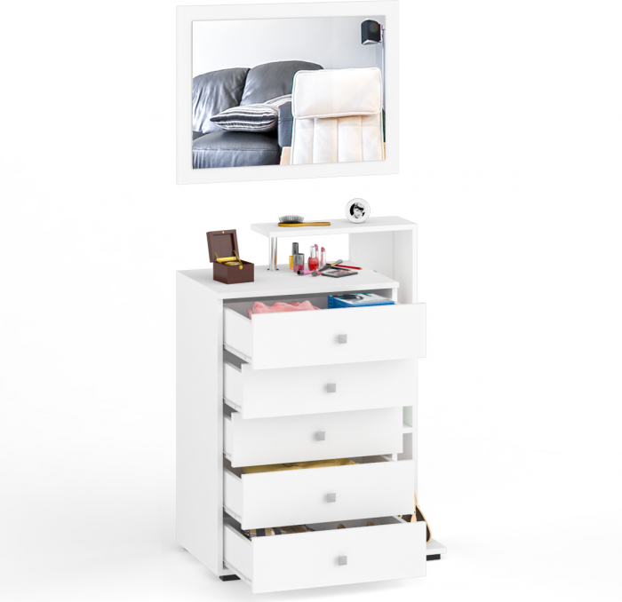 Камелия Комод + Зеркало, белый