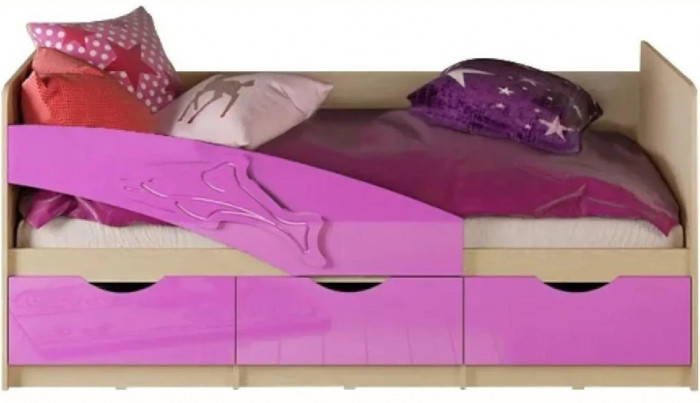 Детская кровать Дельфин 80х180 (Шарли бриз, Крафт белый)