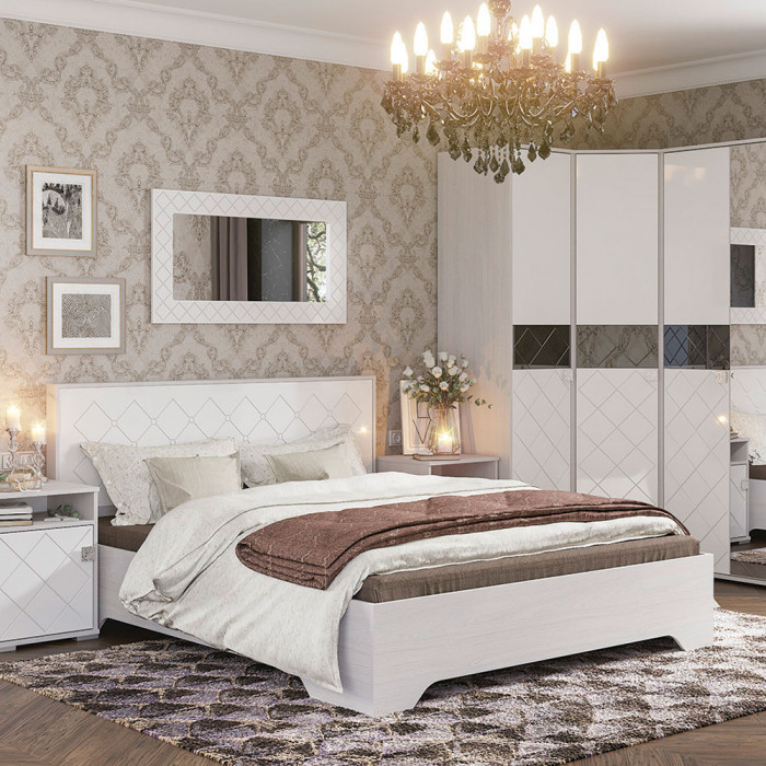 Кровать с ортопедом Сальма КР 024 (1682х970х2136) анкор/белый глянец