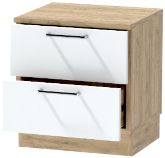 Тумба-6 прикроватная напольная "Иннэс-7", Крафт золотой/Белый глянец