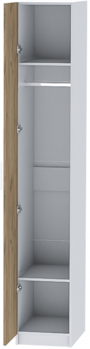 Шкаф-пенал №1 "Иннэс-7" - Белый/Крафт золотой