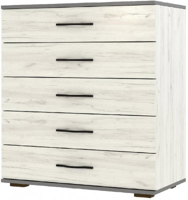 Бастион Комод широкий Дуб Крафт белый / Серый шифер