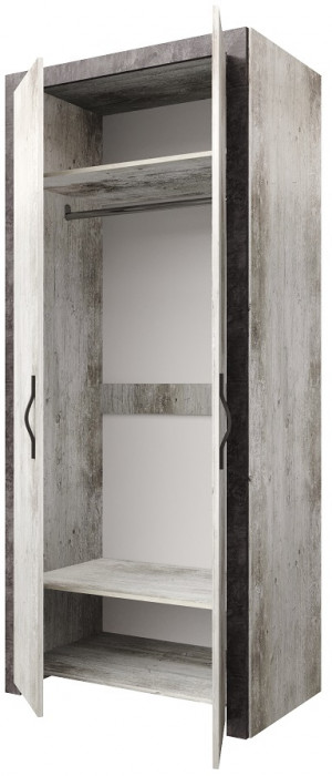 Шкаф двухдверный "Эстель" - Сосна шале/Бетон спаркс