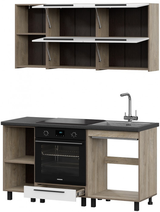 Кухня Этна 1.6 м. Комплект 1, софт вайт