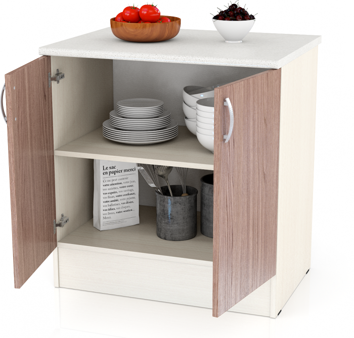 Кухня Мери ШН800 Стол 80 см., цвет дуб/ясень шимо тёмный, ШхГхВ 80х60х85 см. (столешница № 130 сахара белая)