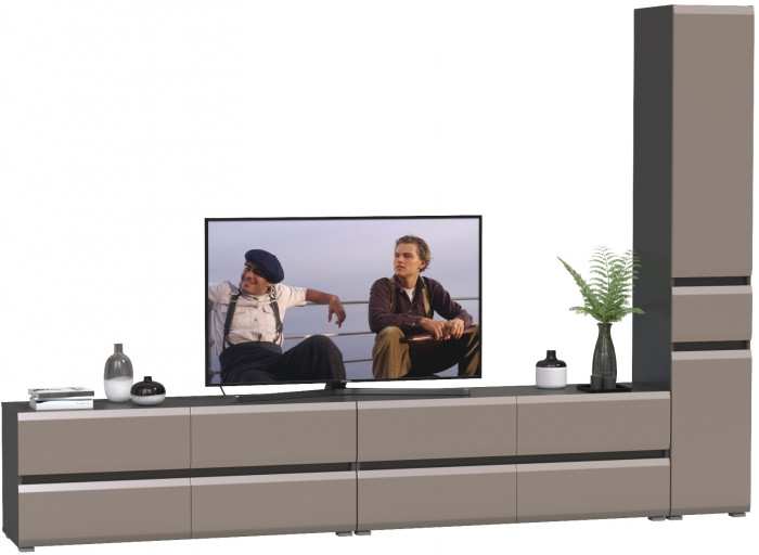 Сидней Комплектация № 132, корпус: антрацит/фасады: МДФ веллюто капучино