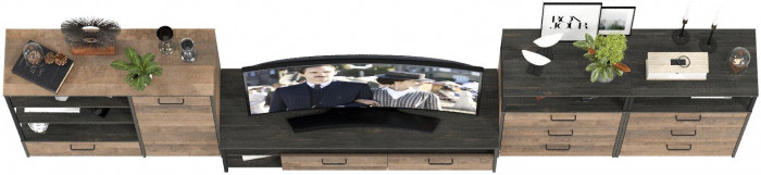 Трувор Гостиная 106, дуб гранж песочный/интра