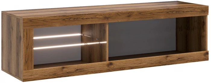 Прага Тумба ТВ мини Дуб Делано/Черный глянец