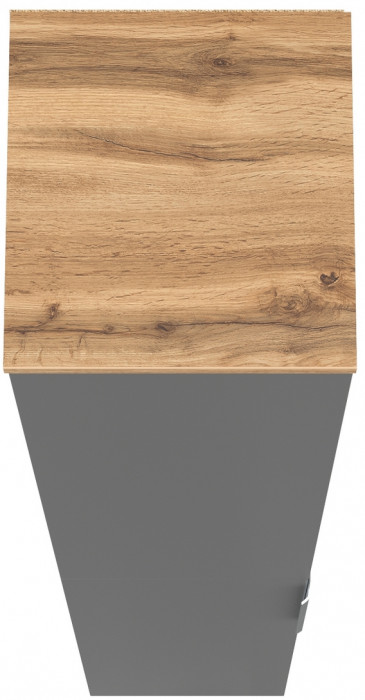 Октава 13.228 Шкаф-пенал, серый графит/дуб крафт золотой/фасады МДФ серый графит