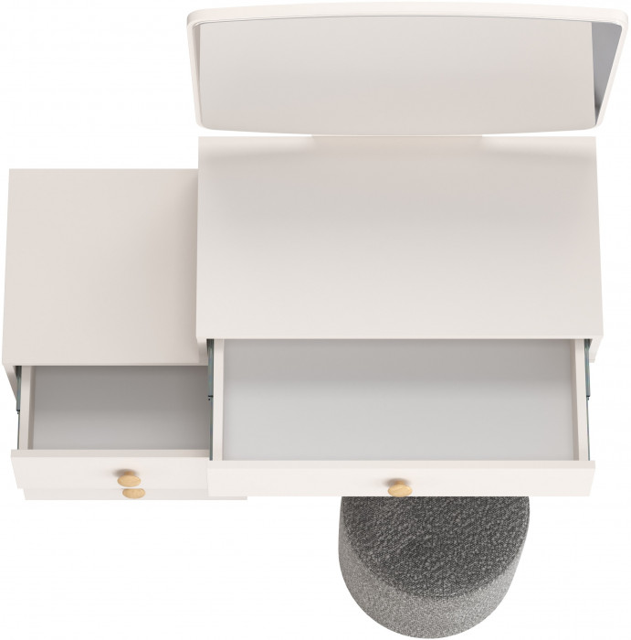 Афина Спальня 4-25901М1к.с. Трюмо + Банкетка 6-5137ТКШтем.серый Марта, цвет кашемир серый/ткань тёмно-серая, ШхГхВ 105х38,6х129 + 36х36х46 см, ун. сб.