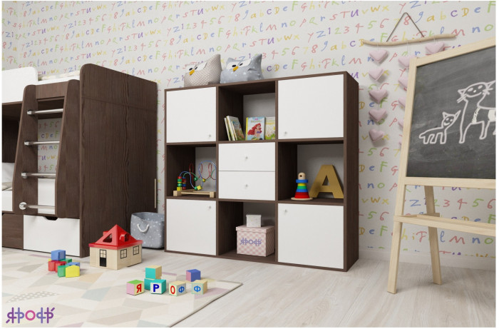 Стеллаж Джери (Ясень Анкор Темный/Ирис)