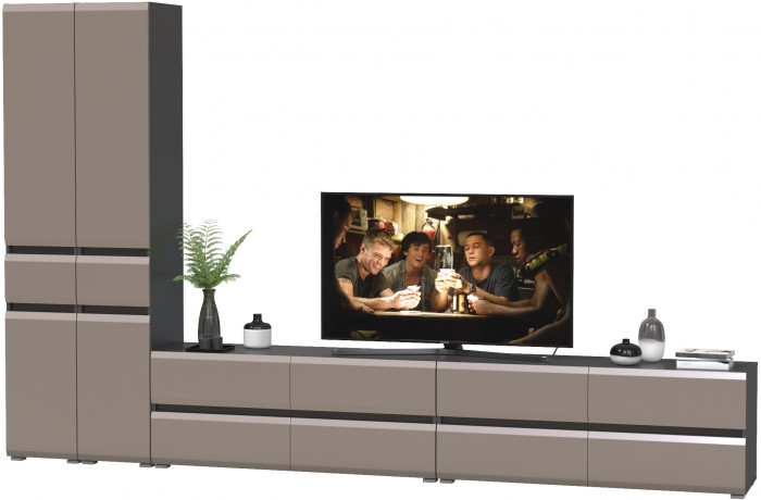 Сидней Комплектация № 133, корпус: антрацит/фасады: МДФ веллюто капучино