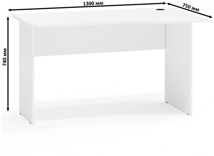 письменный стол С-МД-1-04, белый шагрень
