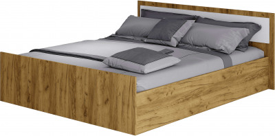 Кровать без основания 1,6 м "Евро" Крафт/Белый