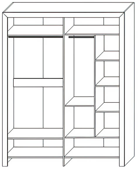 Шкаф четырехдверный "Эстель" - Сосна шале/Бетон спаркс