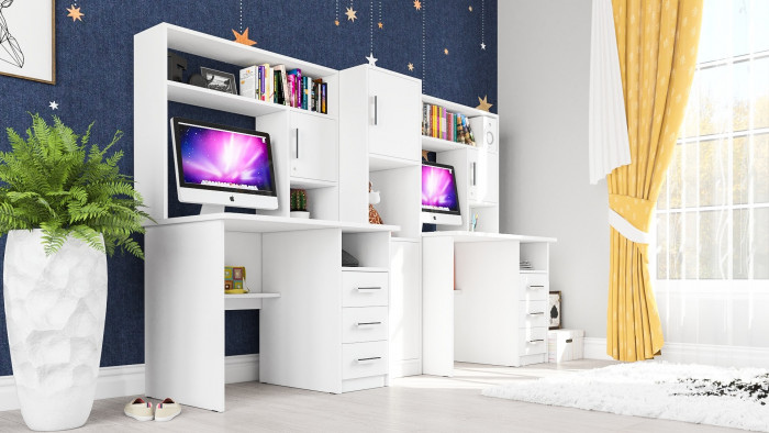 С-МД-СК9 Компоновка № 04, цвет белый шагрень, ШхГхВ 247х70х160 см., НЕ универсальная сборка