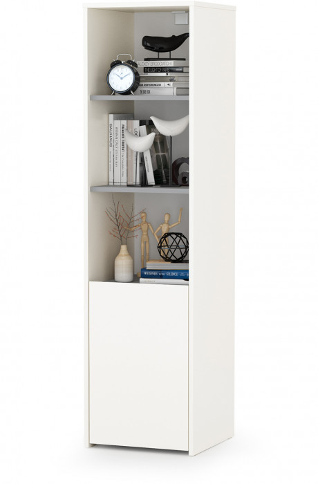 Торонто Компоновка № 26, цвет белый шагрень/стальной серый, сп. м. 800х1900 мм., б/м, основание есть, универсальная сборка