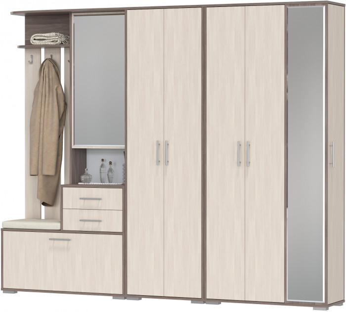 Прихожая Домино 6, бодега тёмный/бодега светлый