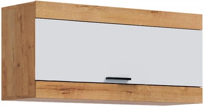 Прага Шкаф навесной Дуб Вотан/Белый глянец