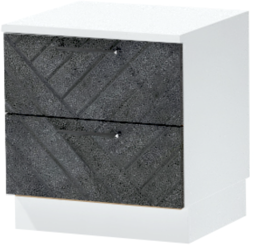 Тумба-6 прикроватная напольная "Иннэс-7", Белый/Бетон графит