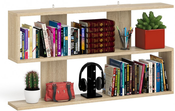 Мори Полка 1200, цвет дуб сонома, ШхГхВ 120х21х64,8 см., универсальная сборка