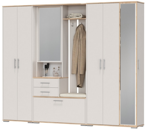 Прихожая Домино 6, дуб крафт золотой/кашемир серый