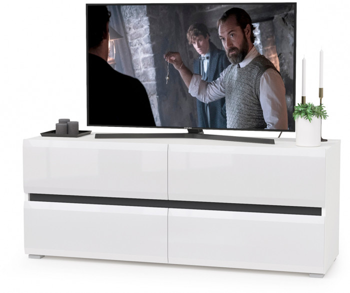 Сидней Комплектация № 025, корпус белый/чёрный/фасады МДФ белый глянец