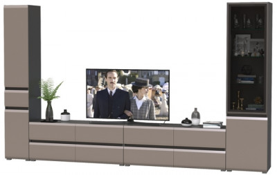 Сидней Комплектация № 135, корпус: антрацит/фасады: МДФ веллюто капучино