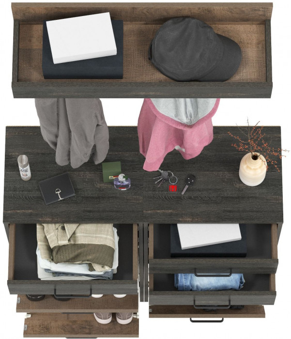 Трувор Прихожая 152, дуб гранж песочный/интра