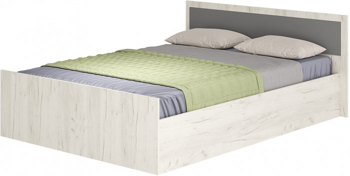 Кровать с реечным настилом Фиеста ЛИТ 140х200, Дуб крафт белый