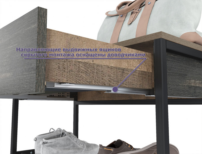 Трувор Прихожая 213, цвет дуб гранж песочный/интра, ШхГхВ 160х36,6х194,2 см., универсальная сборка
