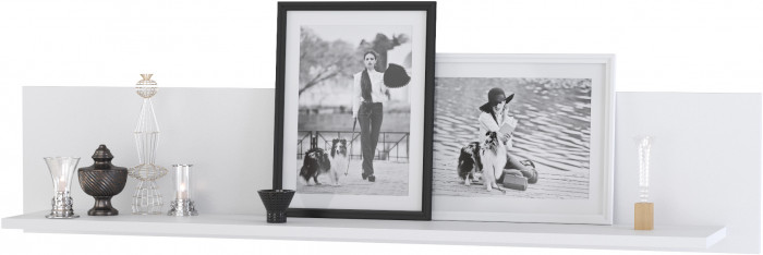 Бэль 10.107 Полка, цвет белый премиум, ШхГхВ 120х20х24 см.