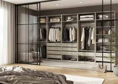 Гардеробная Ларго Вариант №1, Крафт серый