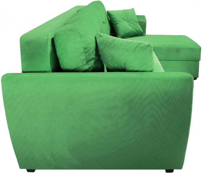 Диван-кровать угловой Амстердам Люкс, 160х200, еврокнижка, велюр, зеленый