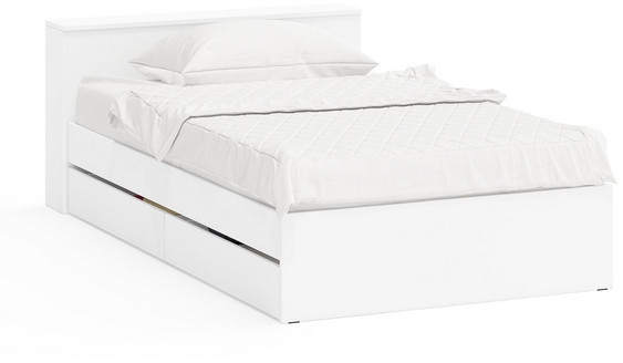 Ксения Кровать с ящиками 1200, белый
