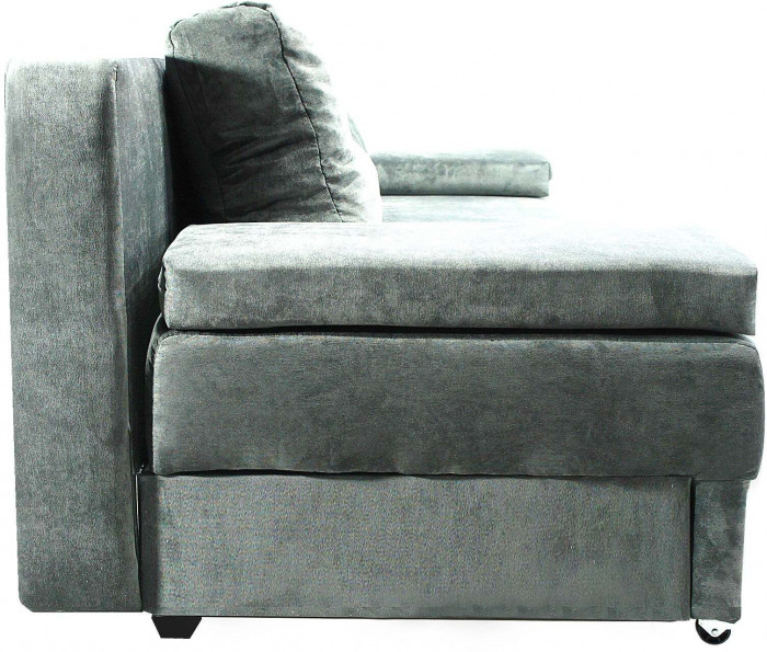 Диван-кровать Амстердам Мини Люкс, 150х195, еврокнижка, велюр, серый