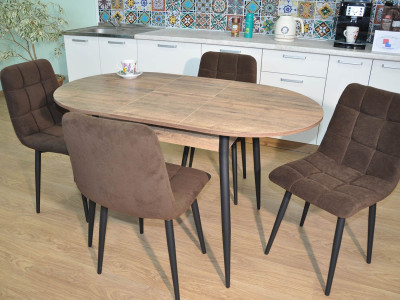 Обеденная группа Стиль-1 / Стул Х 4 шт. / Дуб Веллингтон/черный / бид 10