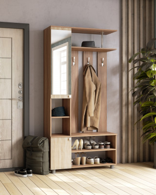 Прихожая Эконом ясень шимо/ дуб сонома