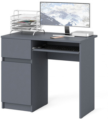 Мори Стол компьютерный МС-1 левый, цвет графит, ШхГхВ 90х50х76,6 см., выдвижной ящик слева, НЕ универсальная сборка