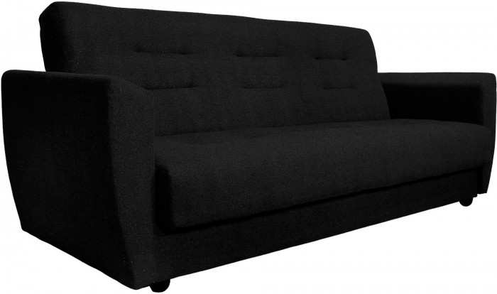 Раскладной диван-кровать, прямой, книжка, цвет черный, Лира 120х190