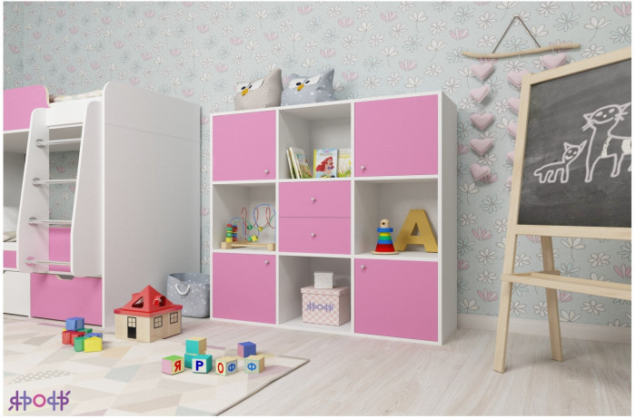 Стеллаж Джери (Винтерберг/Оранжевый)