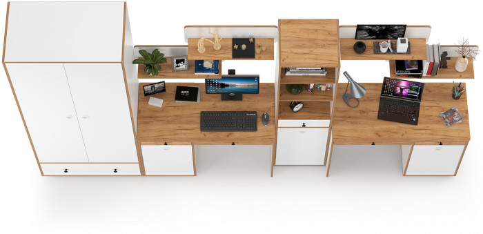 Вуди Компоновка № 31, белый премиум/дуб крафт золотой