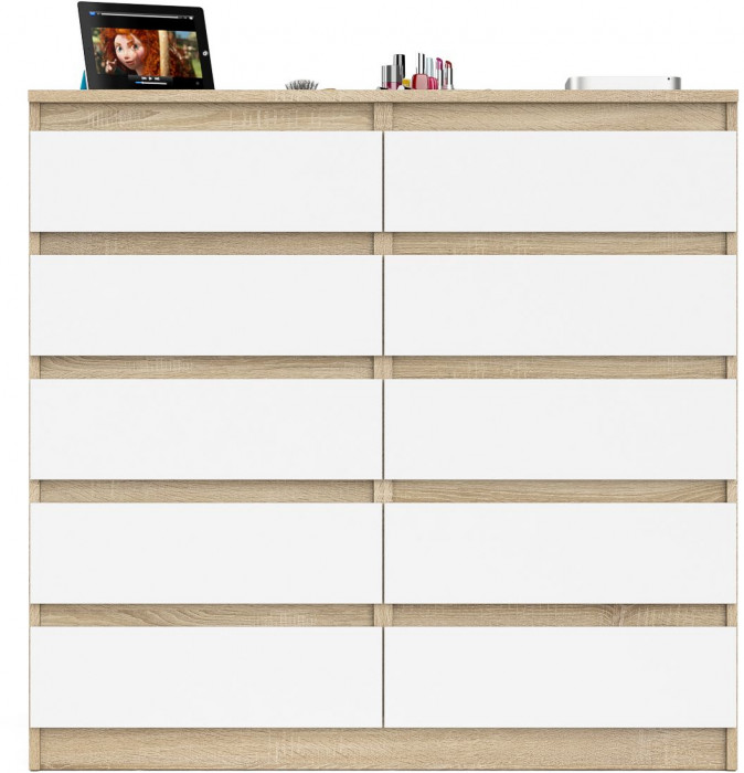 Мори Комод МК1200.10, цвет дуб сонома/белый, ШхГхВ 120,4х41х115 см.