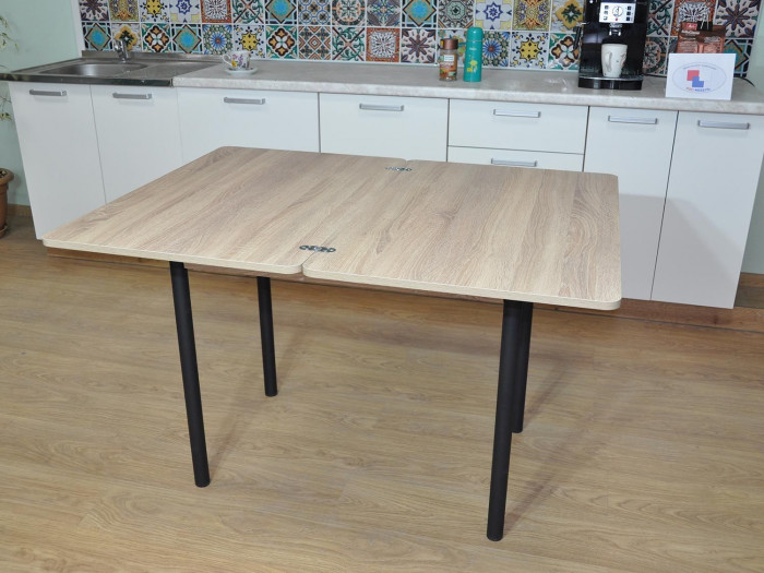 Симпл стол обеденный раскладной / Дуб сонома/черный