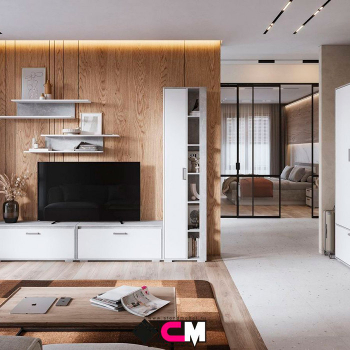 Денвер ПН-03 Пенал закрытый (500х2020х350) ателье светлый/белый